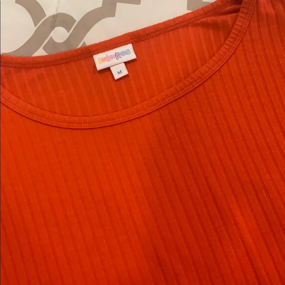 Lularoe Ribbed Orange Top - Picture 2 of 2